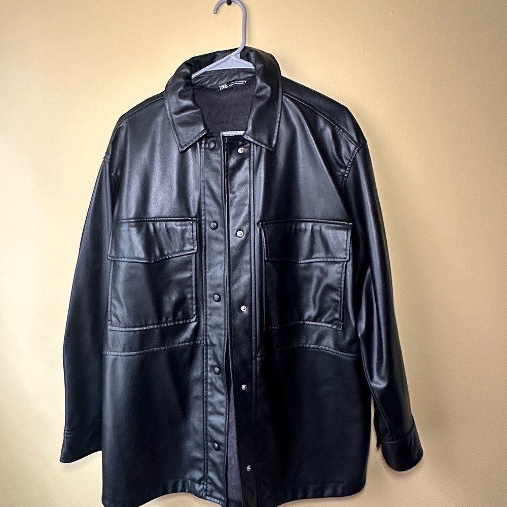 ZARA Oversized Leather Shacket